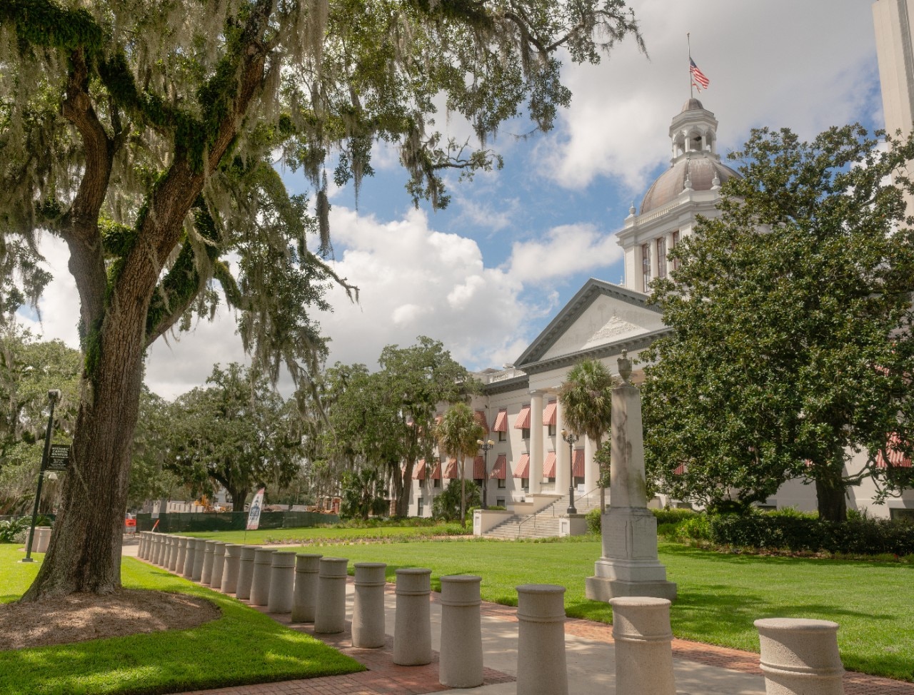 Security Barriers Protect The State Capital Building in Tallahassee Florida